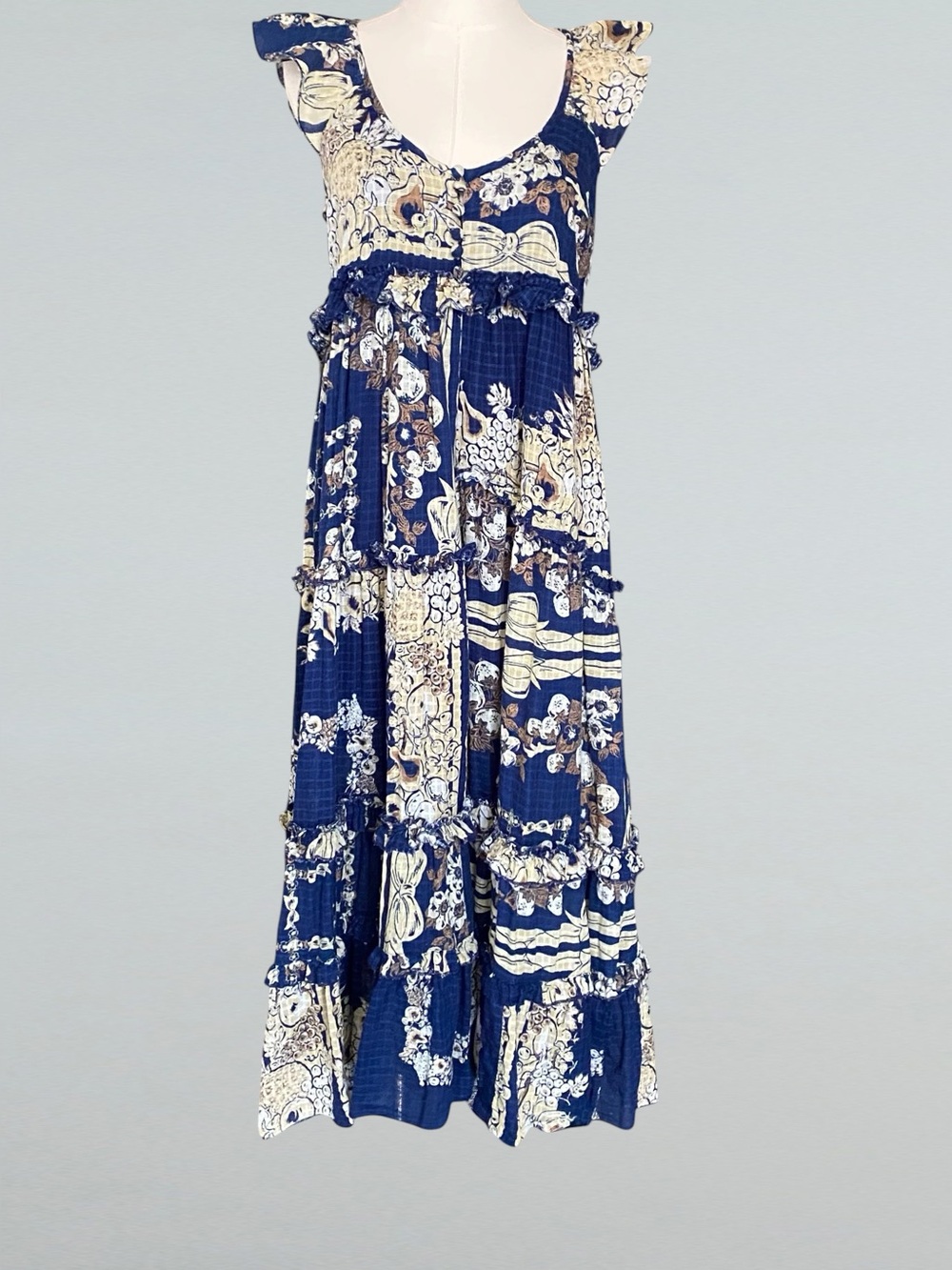 Urban Outfitters UO Magnolia Ruffle Maxi Dress Size 4 - Picture 5 of 11